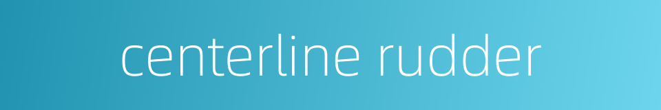 centerline rudder的同义词