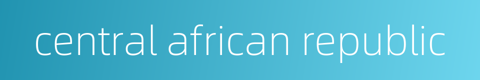 central african republic的同义词