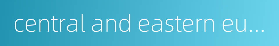 central and eastern european countries的同义词