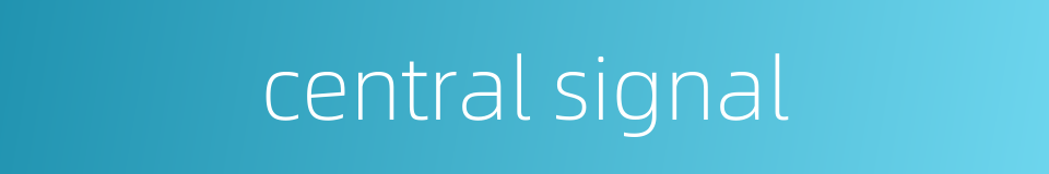 central signal的同义词