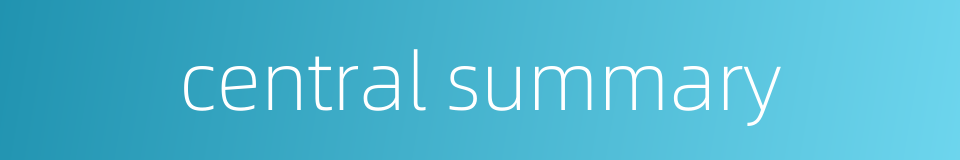 central summary的同义词