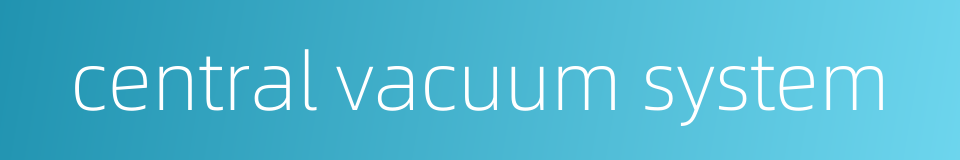 central vacuum system的同义词