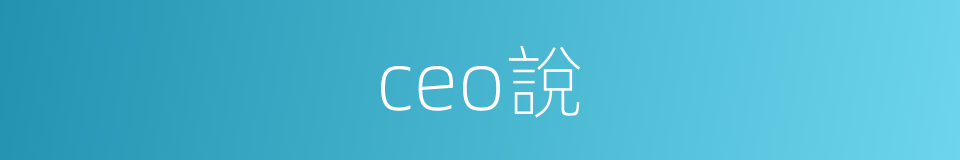 ceo說的同義詞