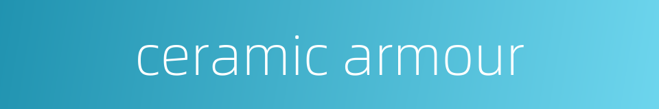 ceramic armour的同义词