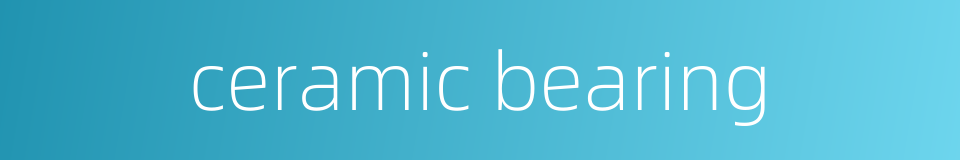 ceramic bearing的同义词