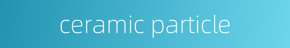 ceramic particle的同义词