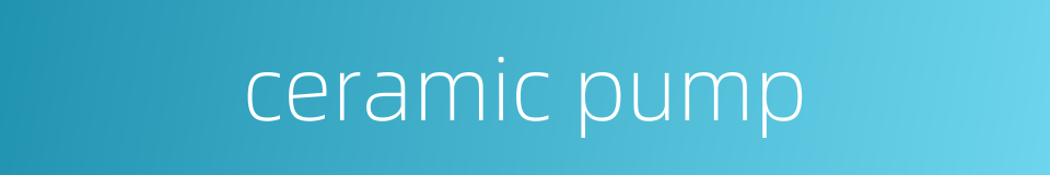 ceramic pump的同义词