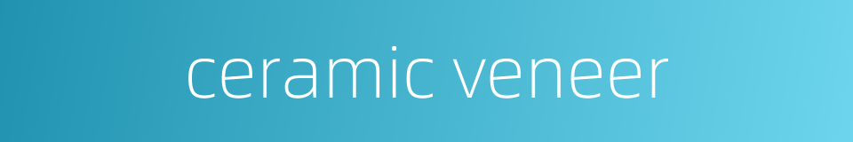 ceramic veneer的同义词
