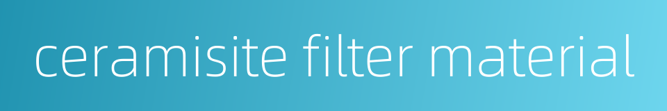 ceramisite filter material的同义词