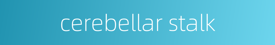 cerebellar stalk的同义词
