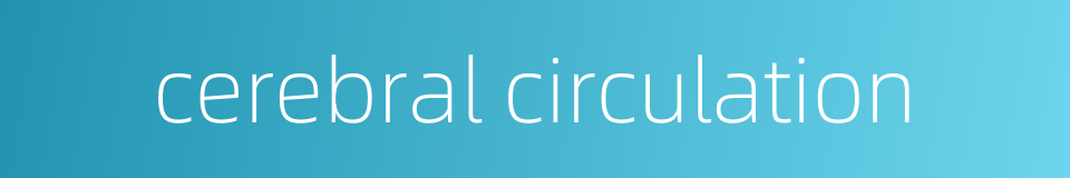 cerebral circulation的同义词