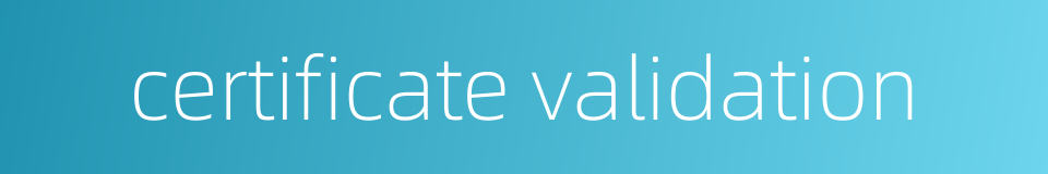 certificate validation的同义词