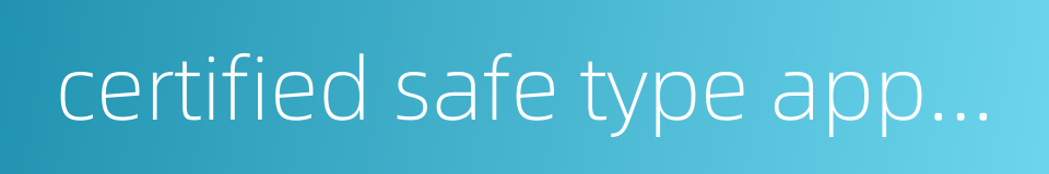 certified safe type apparatus的同义词