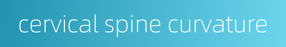 cervical spine curvature的同义词