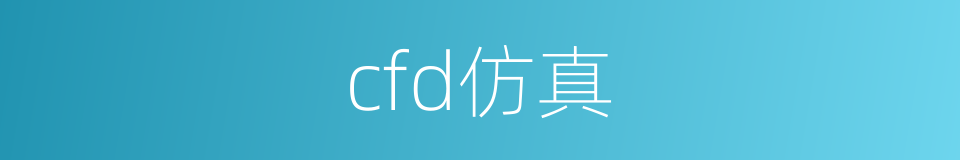 cfd仿真的同义词