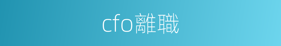 cfo離職的同義詞