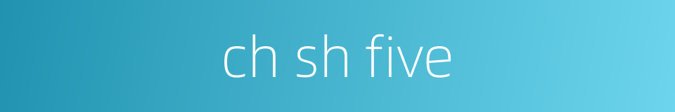 ch sh five的同义词