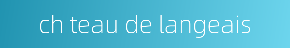 ch teau de langeais的同义词