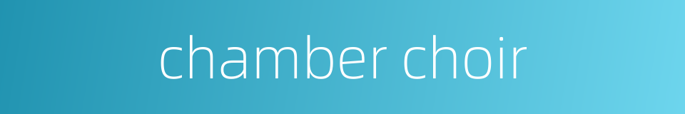 chamber choir的同义词