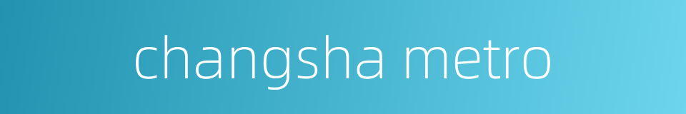 changsha metro的同义词