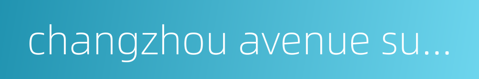 changzhou avenue subdistrict的同义词