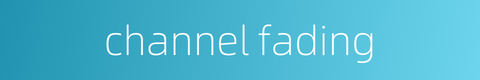 channel fading的同义词