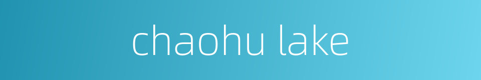 chaohu lake的同义词
