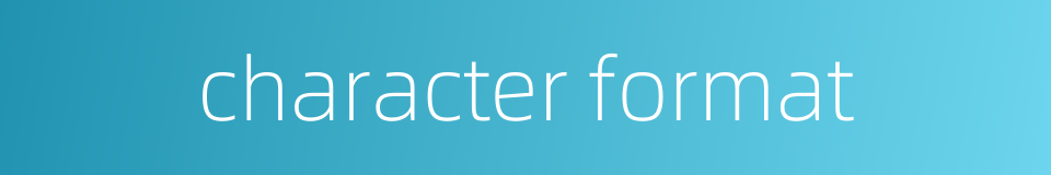 character format的同义词
