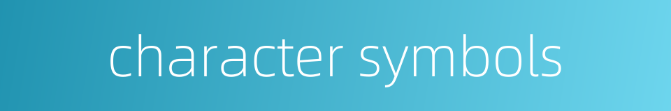 character symbols的同义词