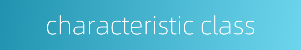 characteristic class的同义词