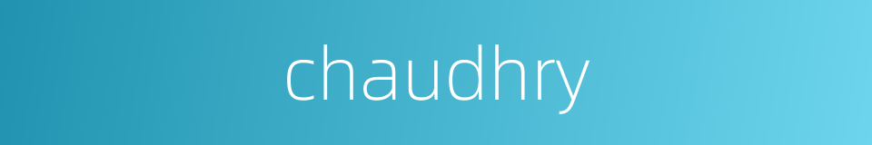 chaudhry的同义词