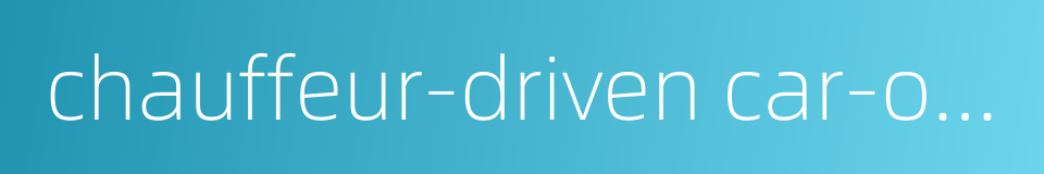 chauffeur-driven car-on-demand service的同义词