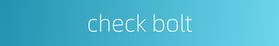 check bolt的同义词