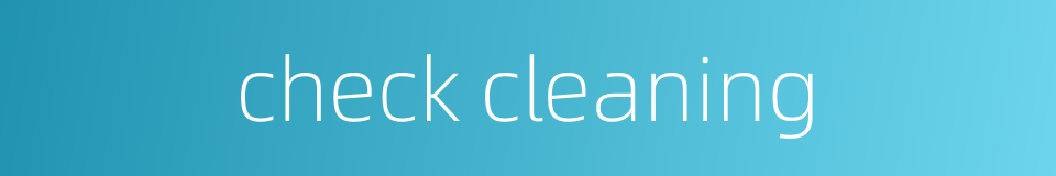 check cleaning的同义词