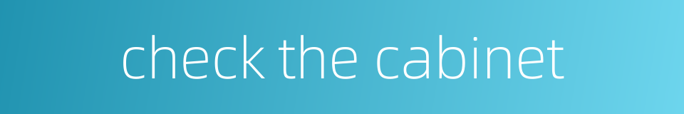 check the cabinet的同义词