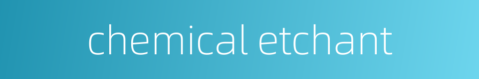 chemical etchant的同义词