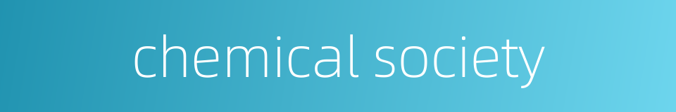 chemical society的同义词