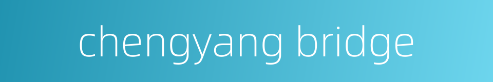 chengyang bridge的同义词