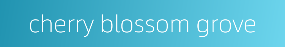 cherry blossom grove的同义词