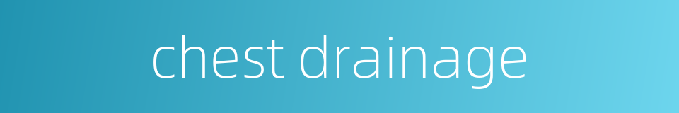 chest drainage的同义词