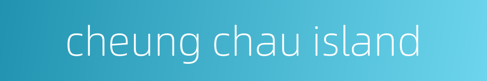 cheung chau island的同义词