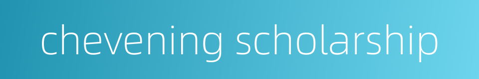 chevening scholarship的同义词