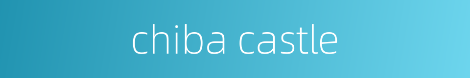 chiba castle的同义词
