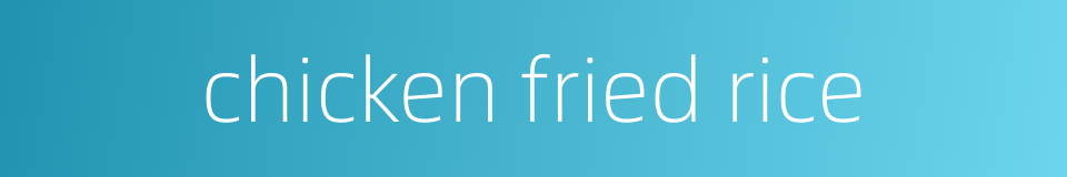chicken fried rice的同义词