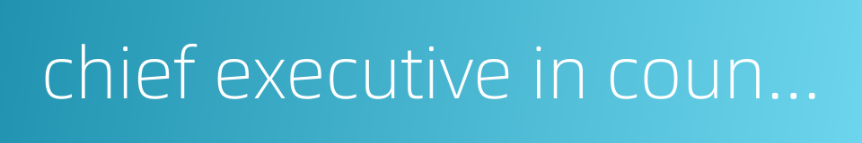 chief executive in council的同义词