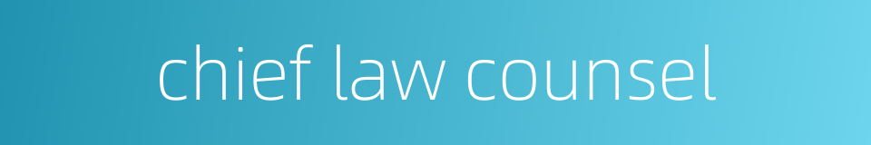 chief law counsel的同义词