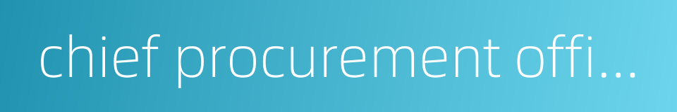 chief procurement officer的同义词