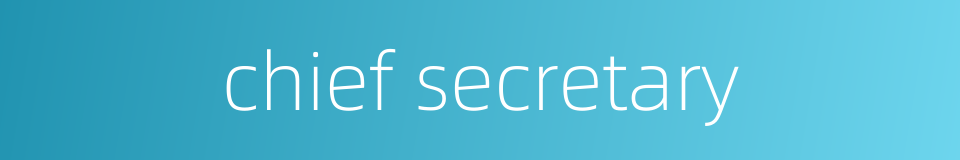 chief secretary的同义词