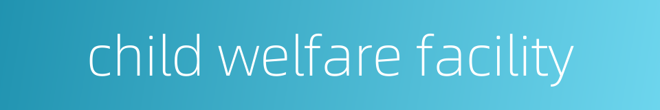 child welfare facility的同义词