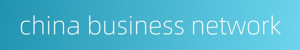 china business network的同义词
